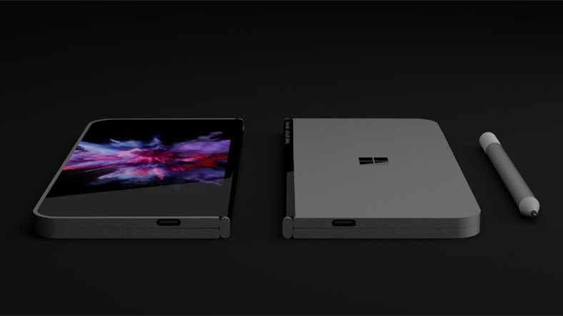 Microsoft'un Gizli Surface Phone Patent Çizimleri 3D Konsept Tasarıma Dönüştürüldü