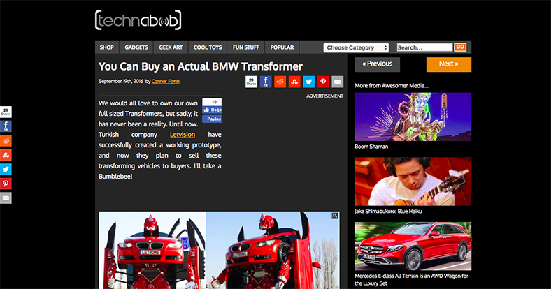 Gerçek Bir BMW Transformer Satın Alabilirsiniz (Technabob)