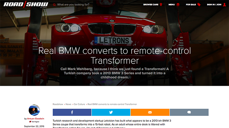 Gerçek Bir BMW Uzaktan Kontrol Edilebilen Transformer’a Dönüştü (Cnet)