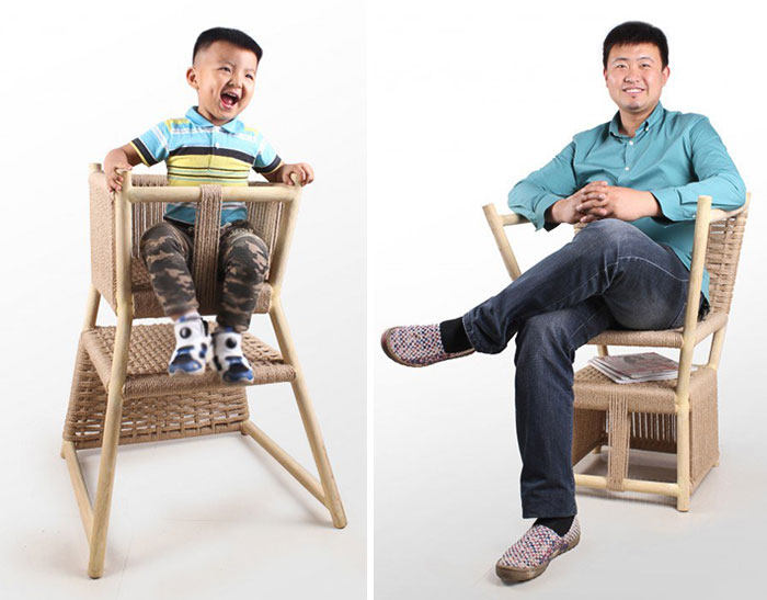 İki yönlü kullanılabilen sandalye