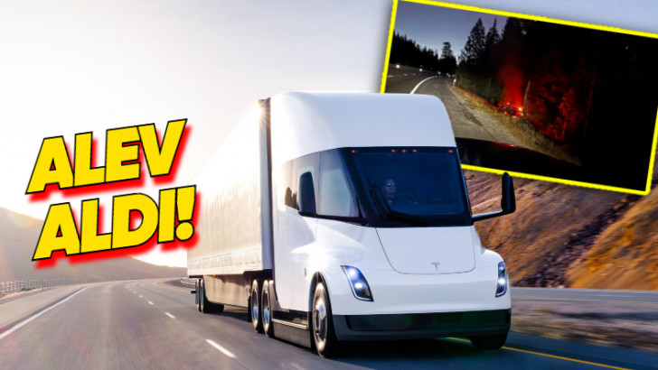 Tesla'nın Elektrikli TIR'ı Semi, ABD'de Kaza Yaptı, Cayır Cayır Yandı [Video]