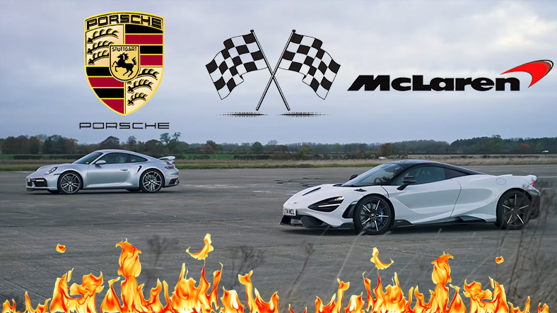 İki Hız Makinesi Karşı Karşıya: McLaren 765LT ve Porsche Turbo S, Drag Yarışında