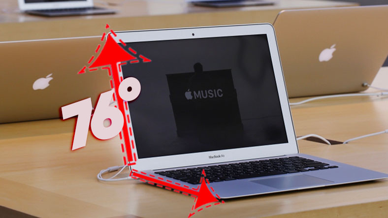 Apple Store’lardaki MacBook Ekranlarının 76 Derecelik Eğimi