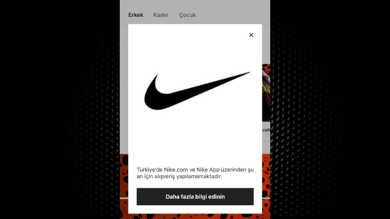 Nike, Türkiye’den İnternet Alışverişlerini Askıya Aldı